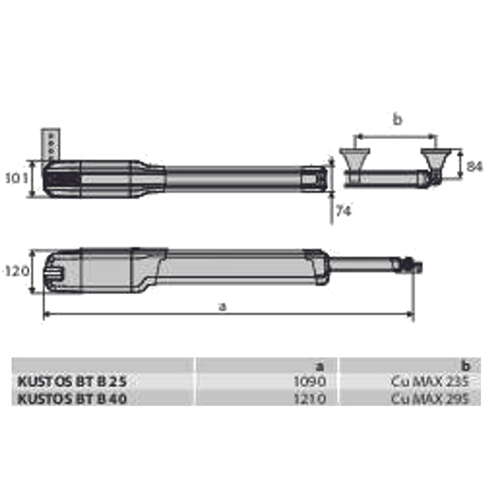 BFT KUSTOS ULTRA BT B25 Single Swing Gate Kit